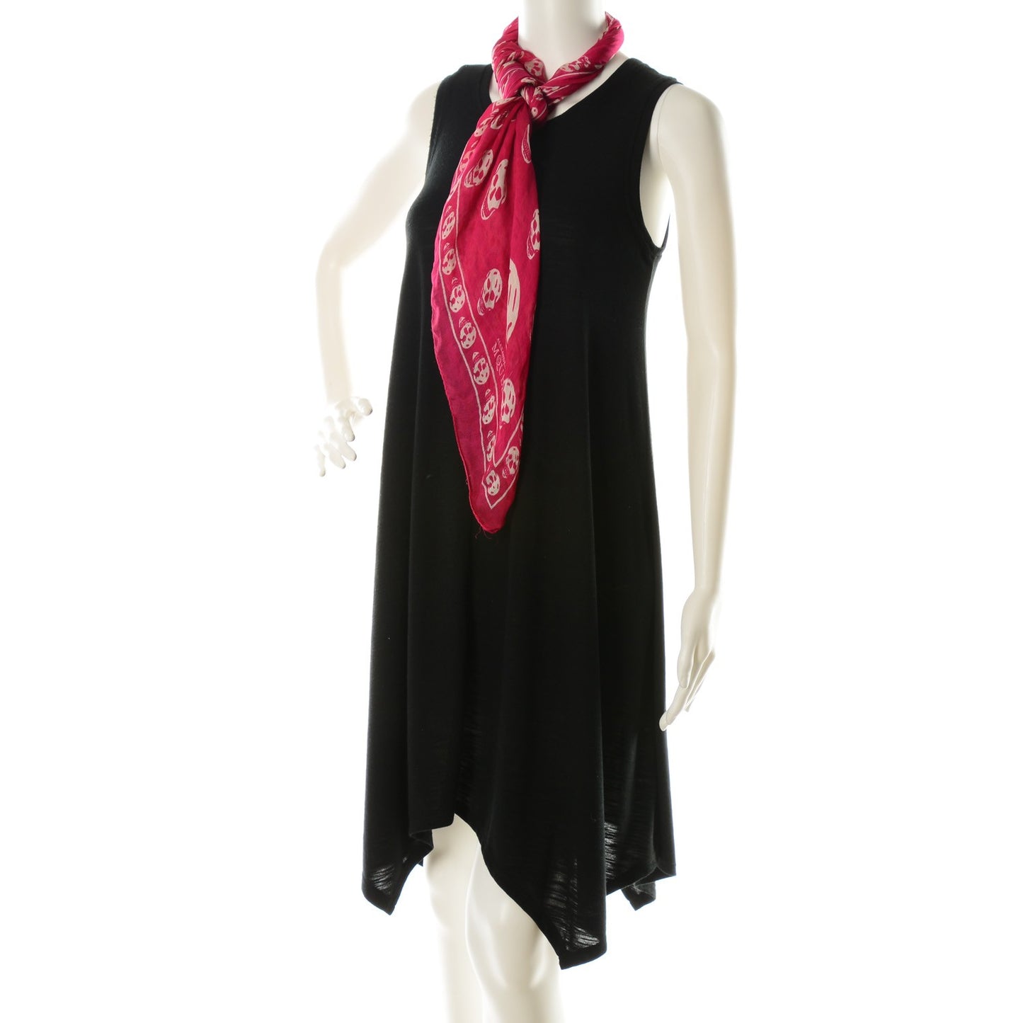 Silk Chiffon Skull Scarf Fuxia