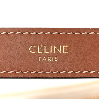 Celine Canvas Calfskin Ava Triomphe Shoulder Bag White 6 of 11