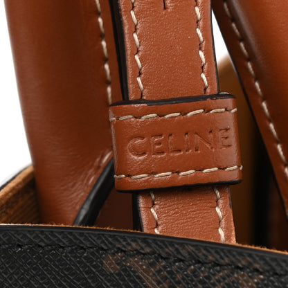 Celine Triomphe Canvas Calfskin Mini Vertical Cabas Tan 6 of 9