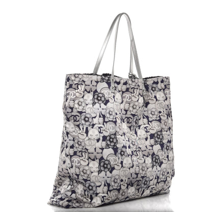 Chanel Nylon Cat Emoticon Tote Navy Silver 4 of 8