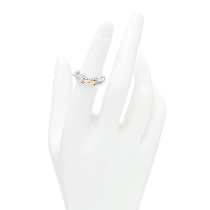David Yurman Sterling Silver 18K Yellow Gold Cable Loop Ring 50 5.5 2 of 4