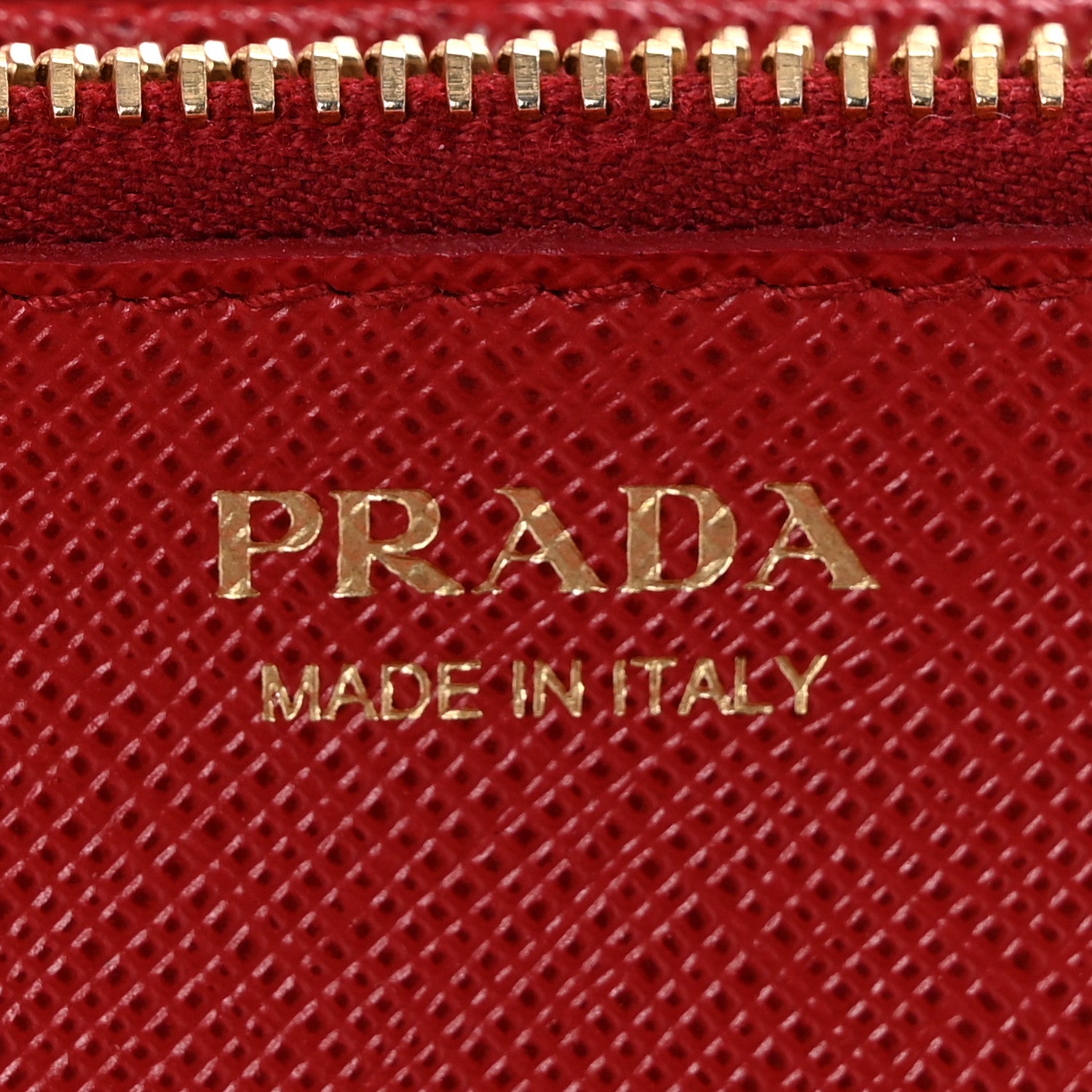 Prada Saffiano Metal Tab Wallet Fuoco 6 of 12