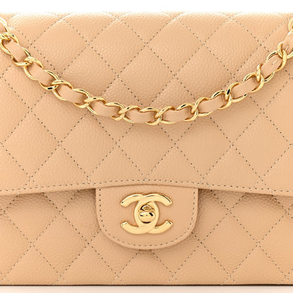Chanel Caviar Quilted Medium Double Flap Beige 8 of 11