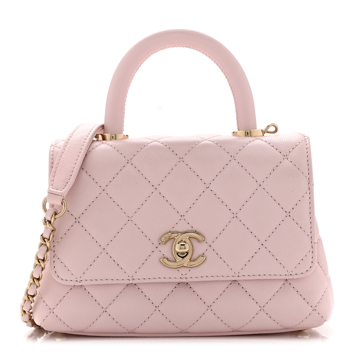 Chanel Caviar Quilted Extra Mini Coco Handle Flap Light Pink 1 of 10