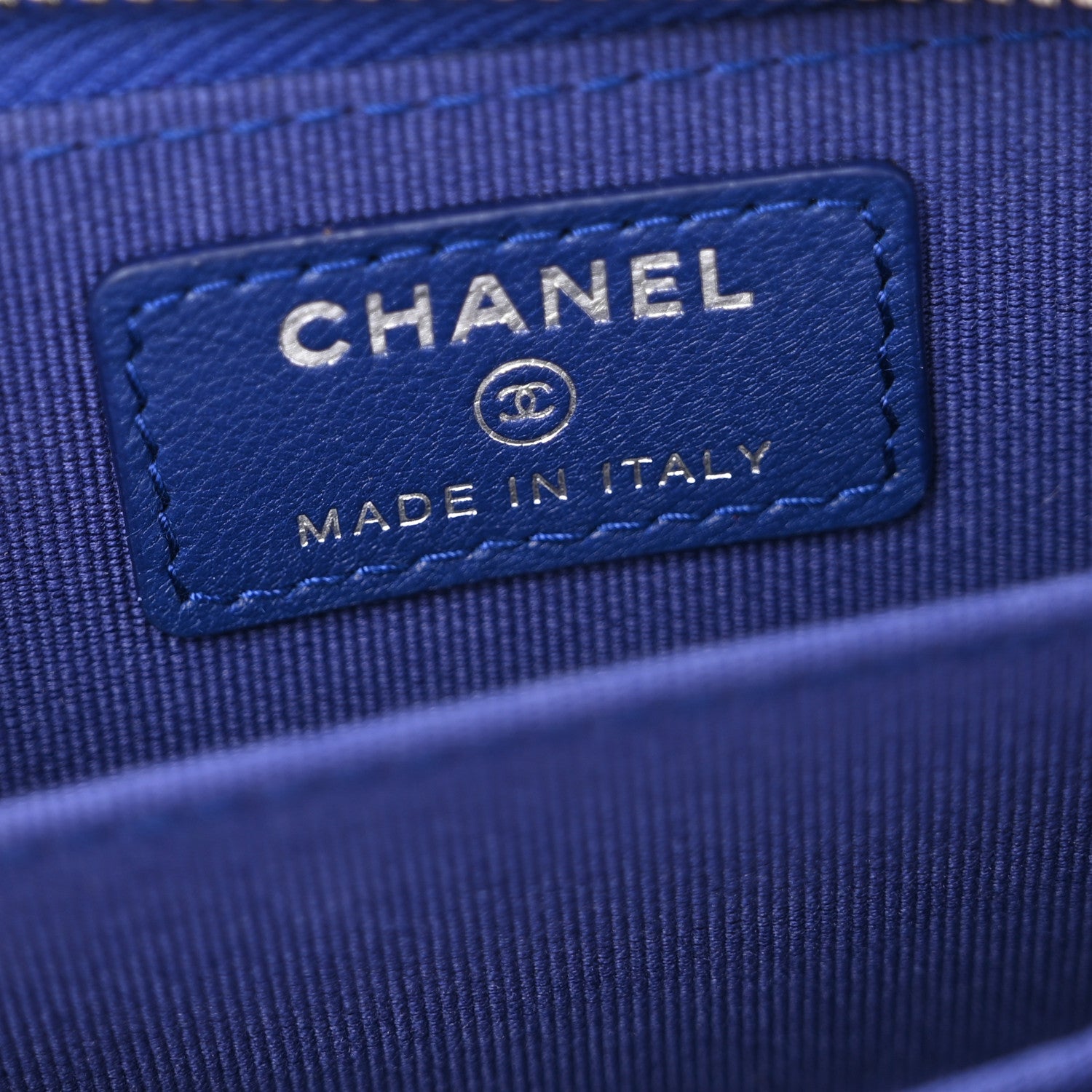 Chanel Lambskin Quilted Zip Around Coin Purse Wallet Blue 6 of 11