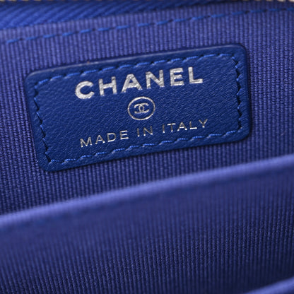 Chanel Lambskin Quilted Zip Around Coin Purse Wallet Blue 6 of 11