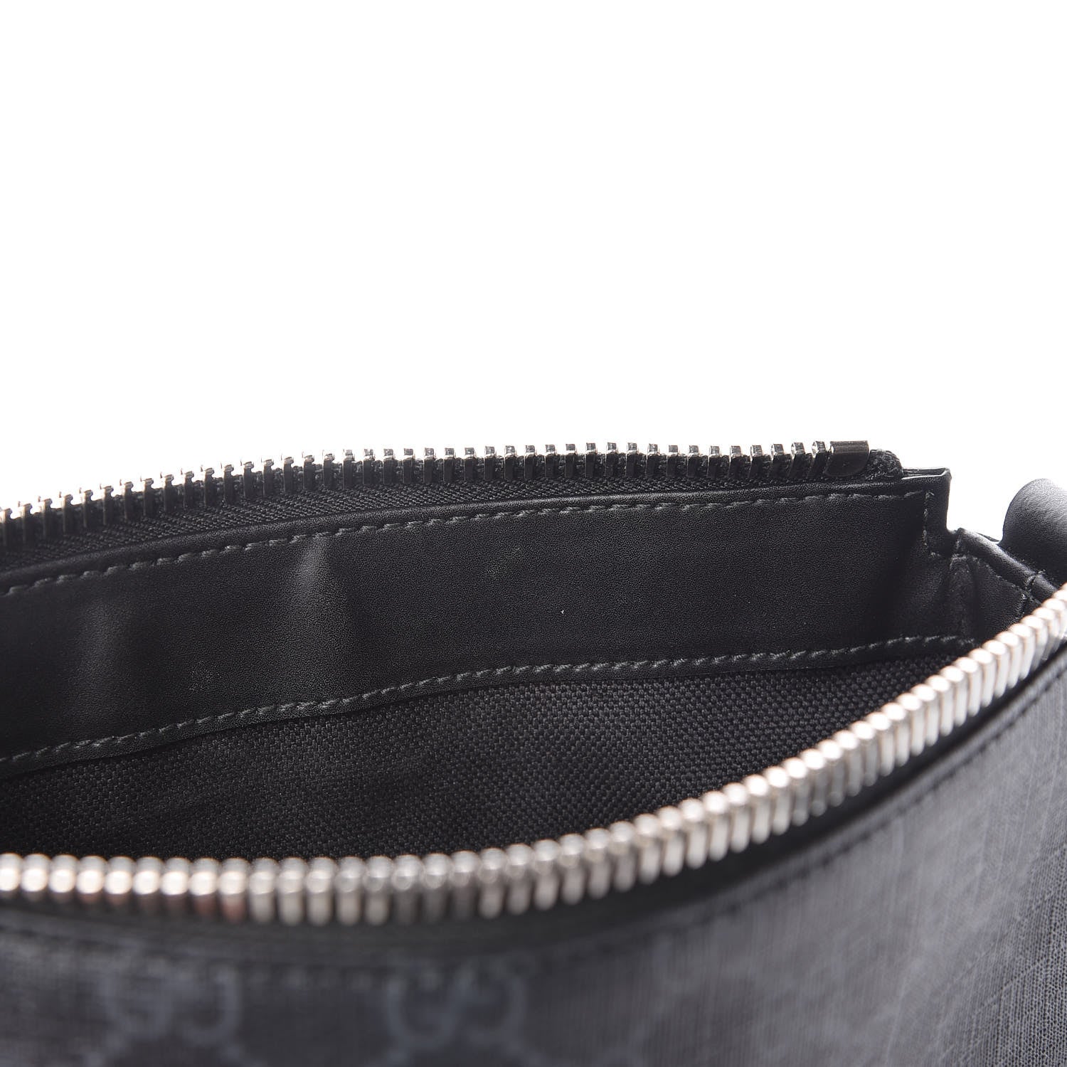 Gucci GG Supreme Monogram Web Small Flat Messenger Bag Black Grey 10 of 12