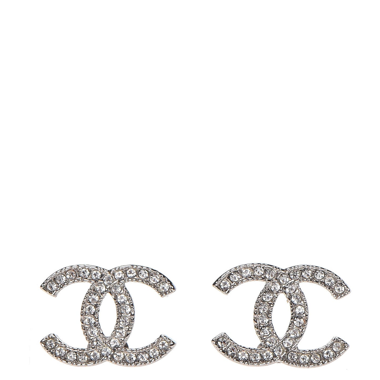 Crystal CC Earrings Silver