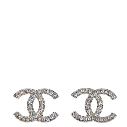 Chanel Crystal CC Earrings Silver 1 of 5