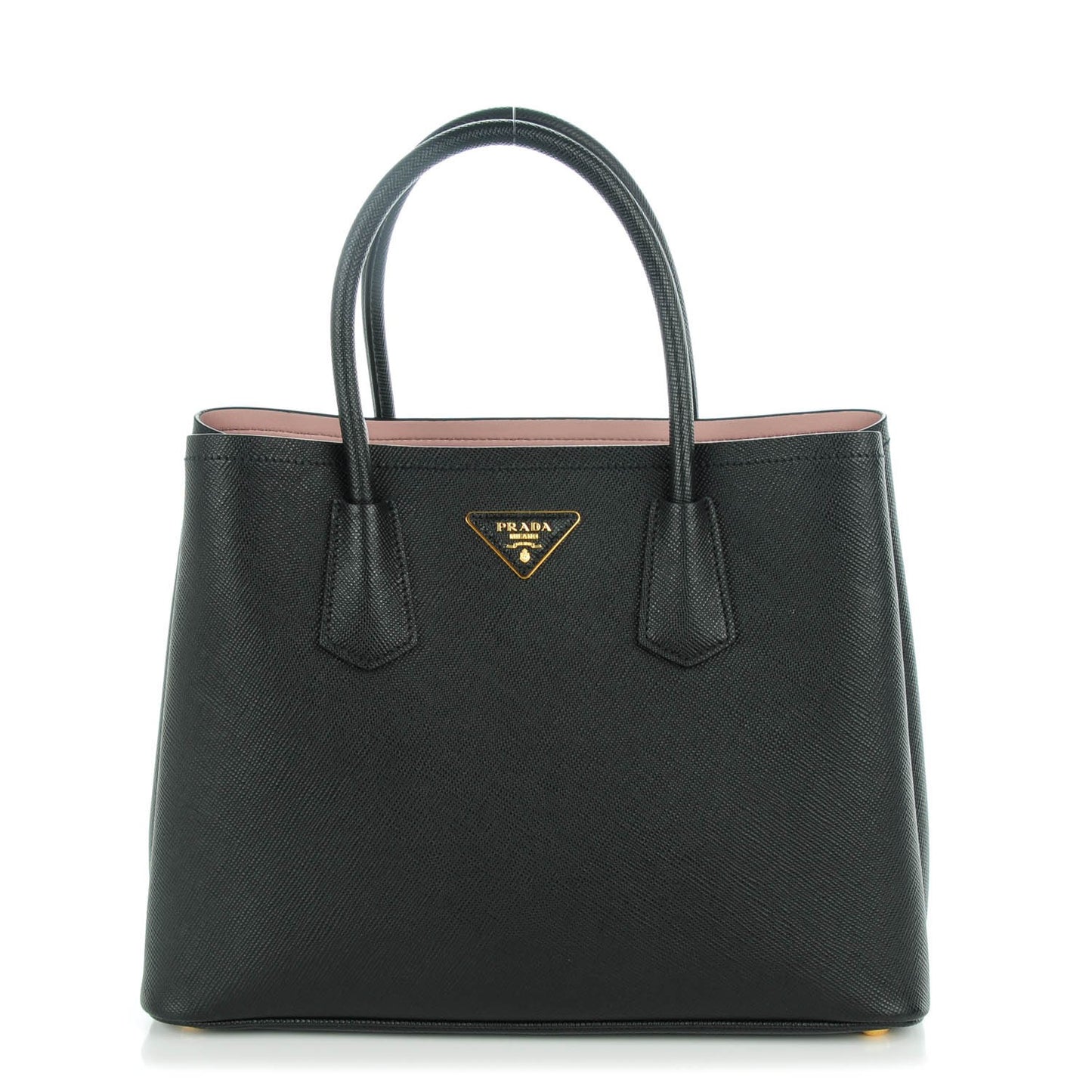 Saffiano Cuir Large Double Bag Black Mughetto
