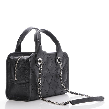 Chanel Caviar Quilted Small Deauville Bowling Bag Black 4 of 9