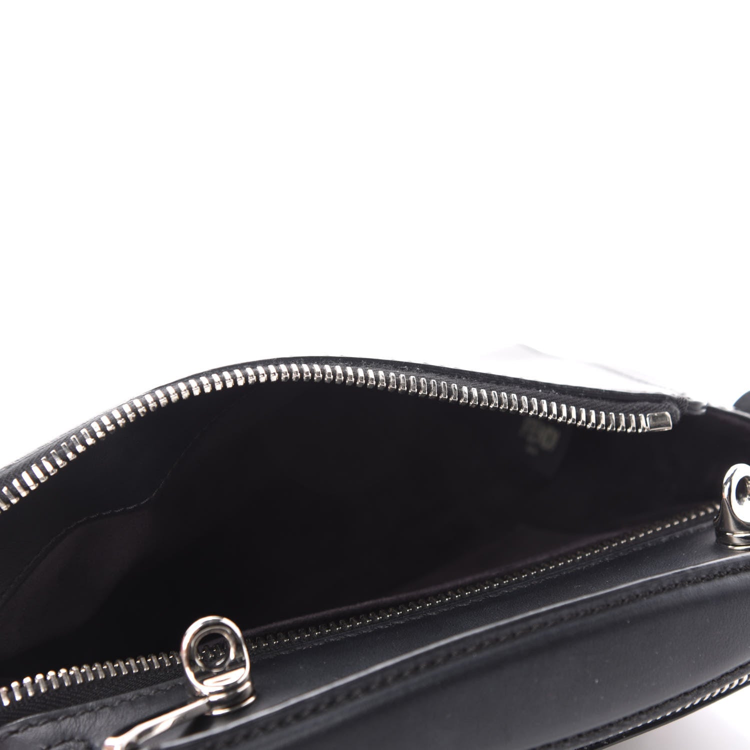 Fendi Vitello Baltico Shiny Nappa Lace Up Floral Small Dotcom Click Chain Satchel Black 6 of 12