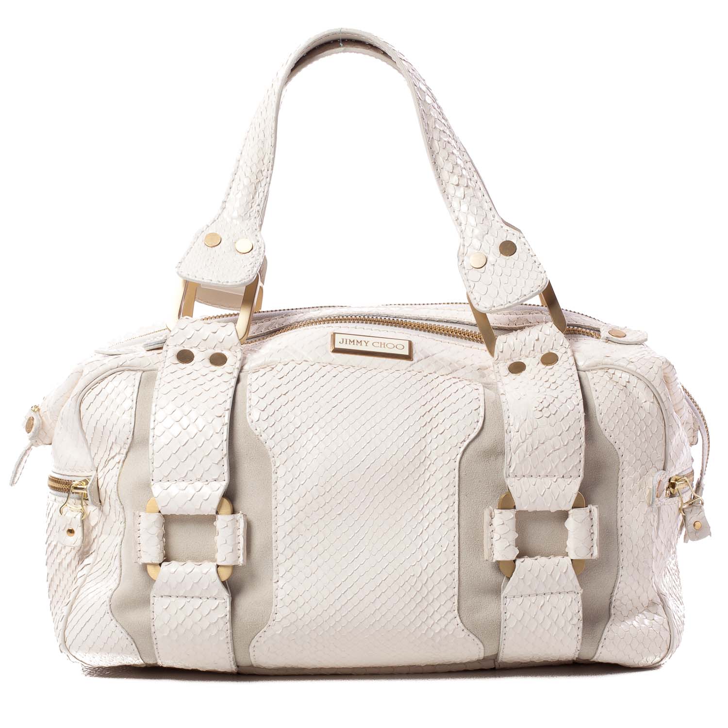 Jimmy Choo Python Suede Mahdi White 1 of 9
