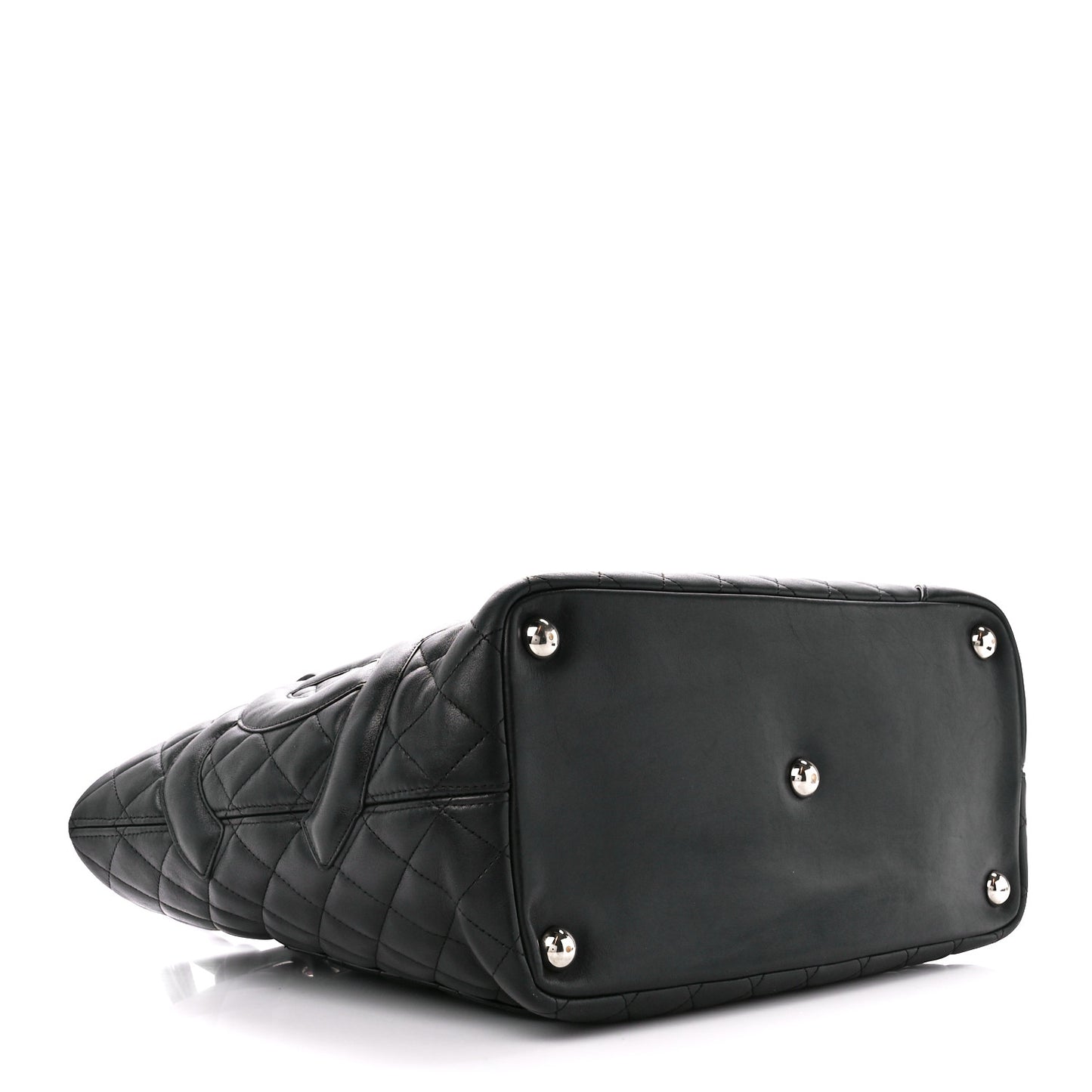 Calfskin Quilted Large Cambon Tote Black