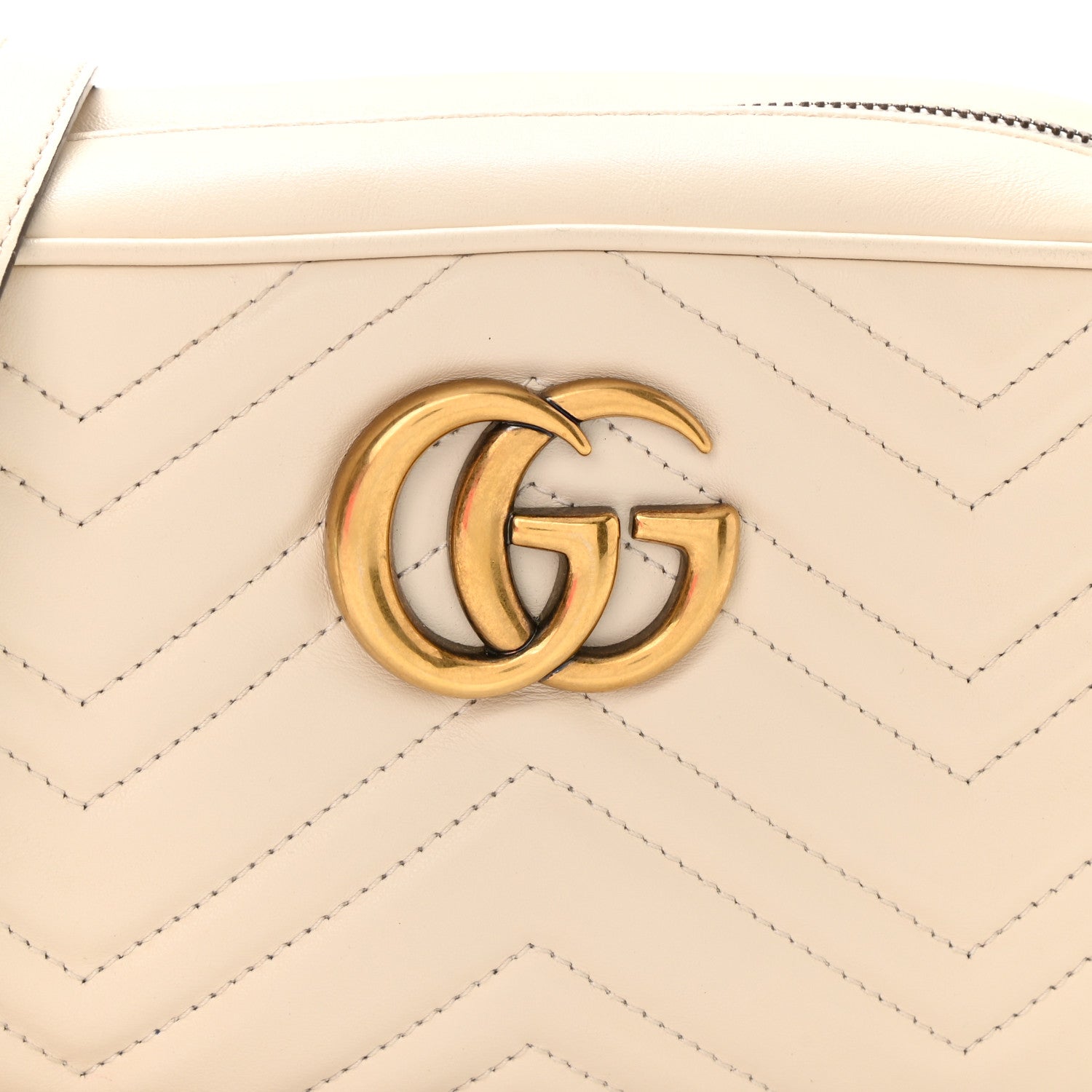 Gucci Calfskin Matelasse Small GG Marmont Chain Shoulder Bag White 8 of 12