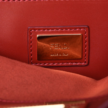 Fendi Calf Hair Patchwork Large Peekaboo Iconic Satchel White Red Multicolor 6 of 7