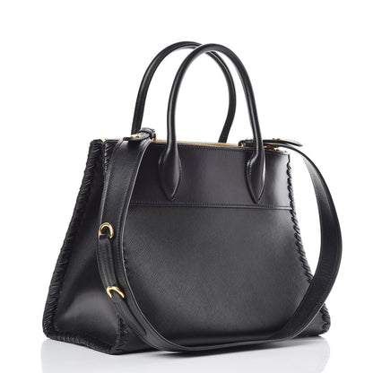 Prada Saffiano Whipstitch Medium Paradigme Bag Black 3 of 8