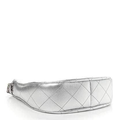Chanel Metallic Lambskin Chain Rows Quilted Chain Hobo Silver 4 of 11