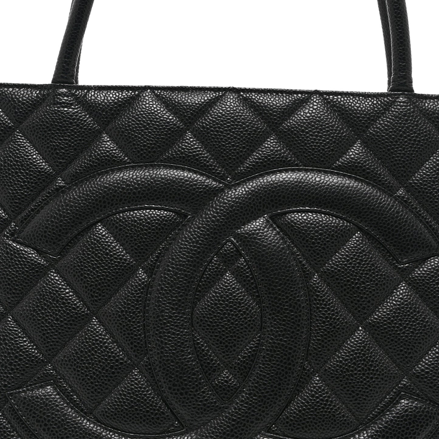 Caviar Quilted Medallion Tote Black