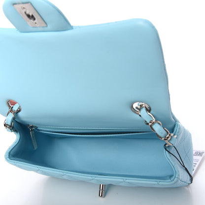 Chanel Lambskin Quilted Mini Rectangular Flap Light Blue 5 of 12
