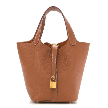 Hermes Taurillon Clemence Picotin Lock 18 PM Gold 1 of 10