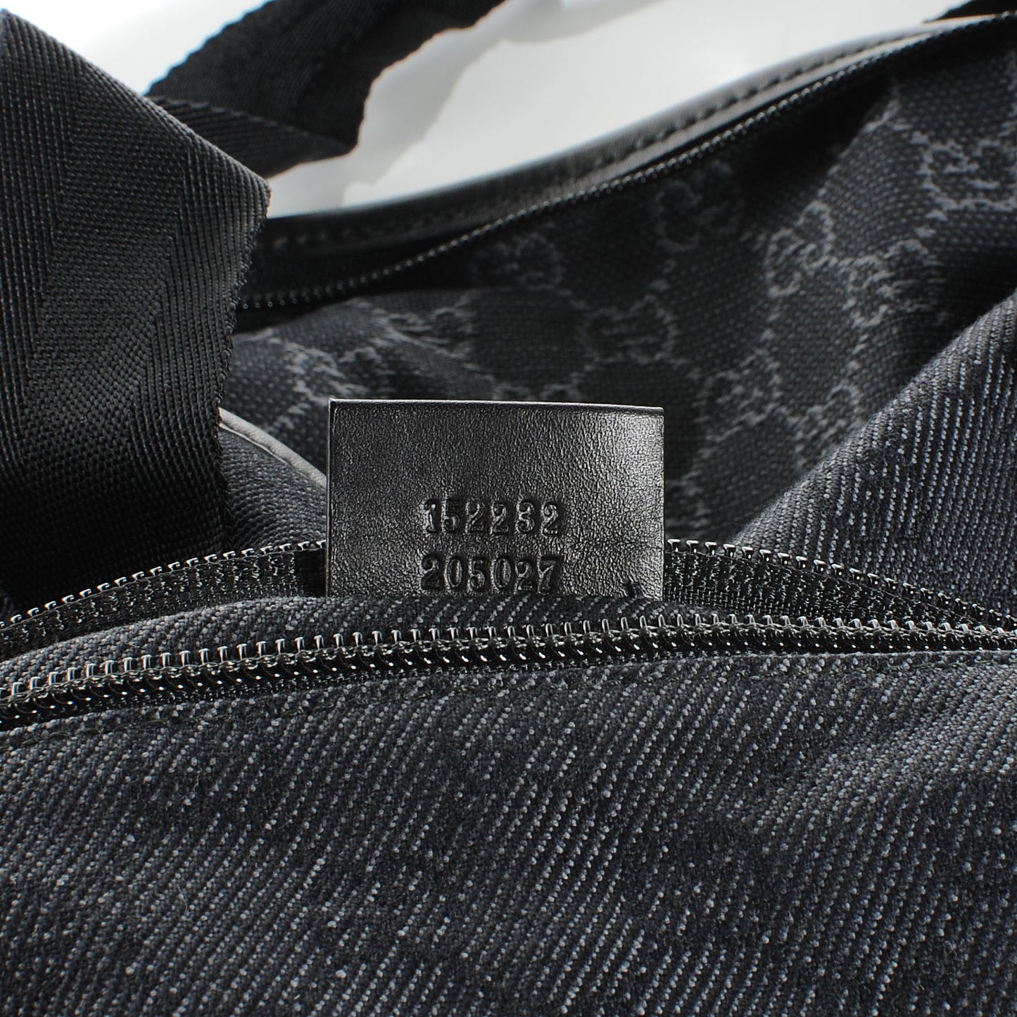 Denim Monogram Large Collapsible Travel Tote Black