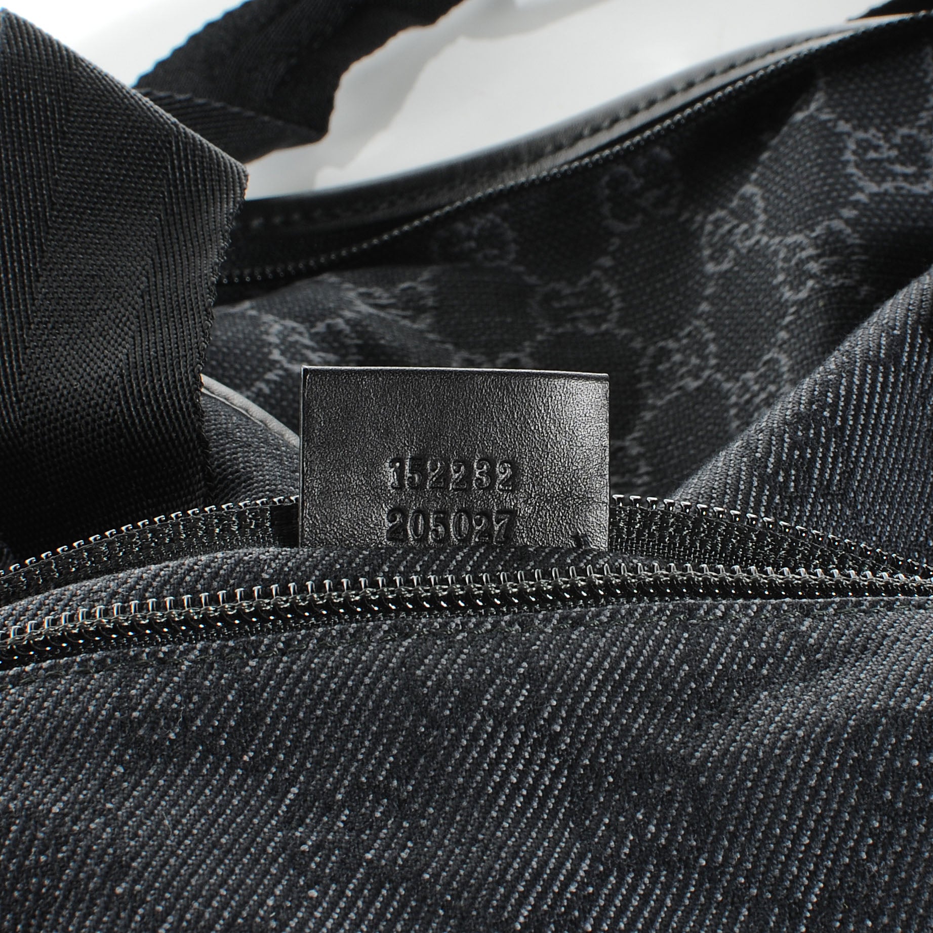 Gucci Denim Monogram Large Collapsible Travel Tote Black 7 of 7