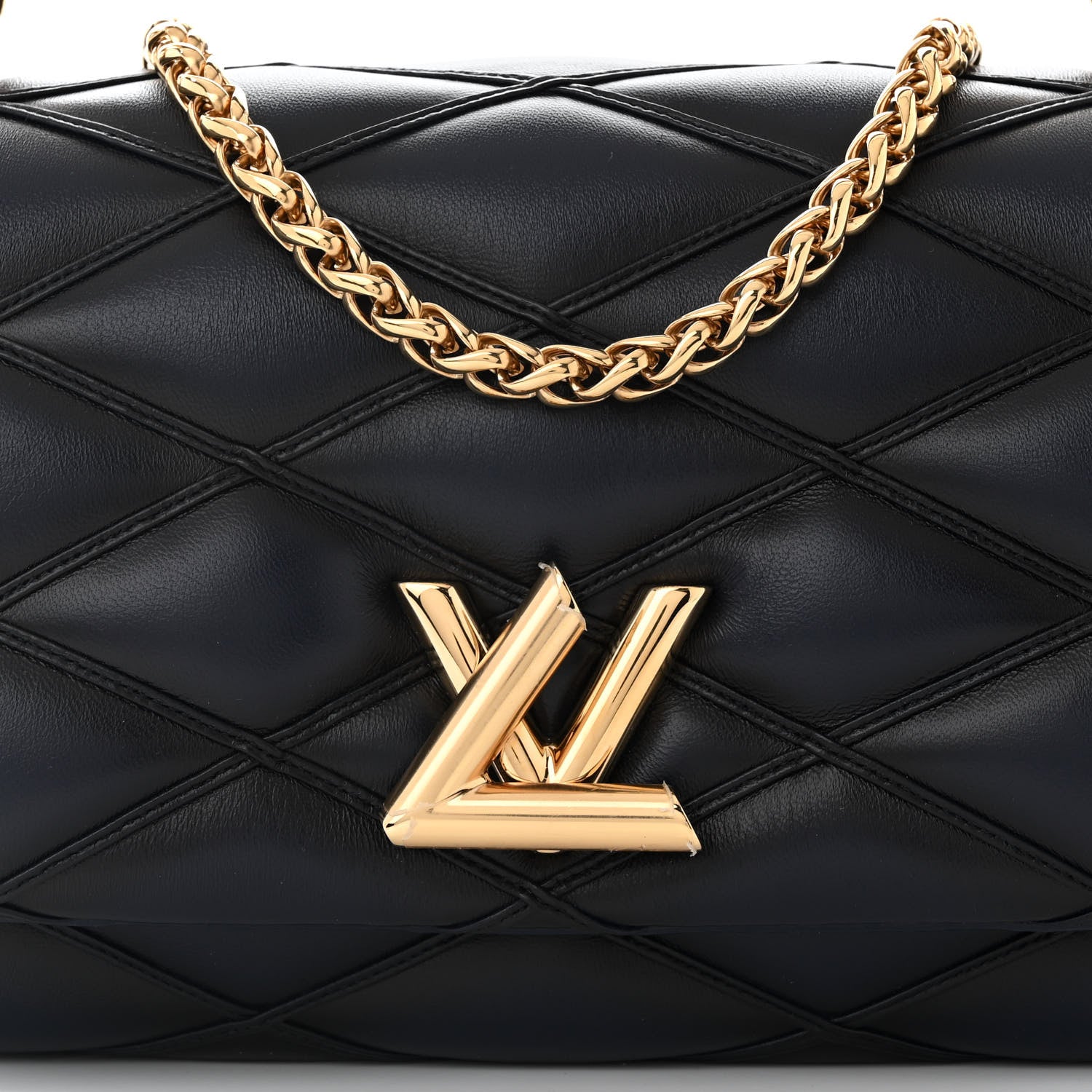 Louis Vuitton Lambskin Malletage Top Handle GO-14 MM Bleu Marine 8 of 10