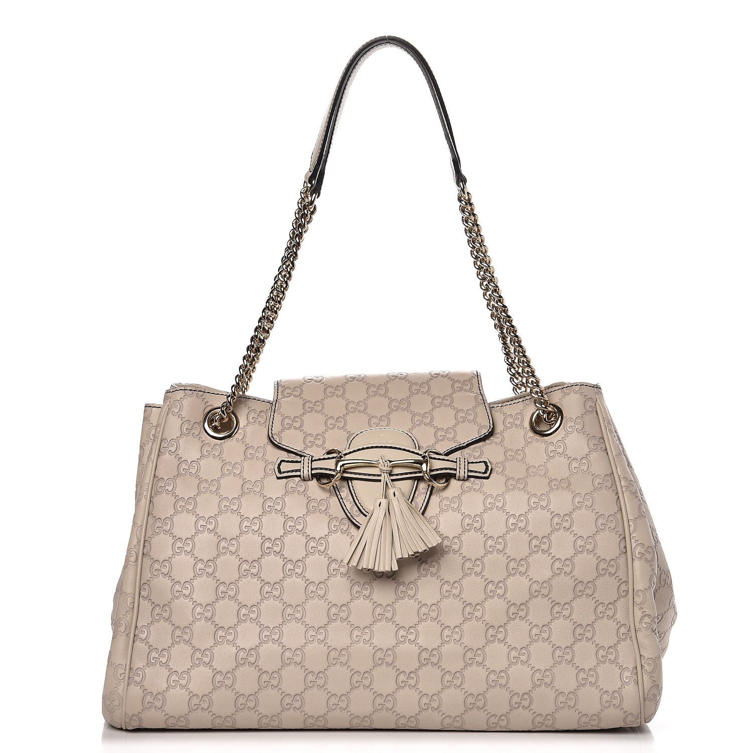 Gucci Guccissima Signature Medium Emily Shoulder Bag Mystic White 1 of 10