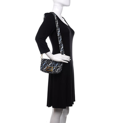 Fendi X JOSHUA VIDES Nylon FF Cloudy Mini Belt Baguette Bag White Celeste Black 3 of 11