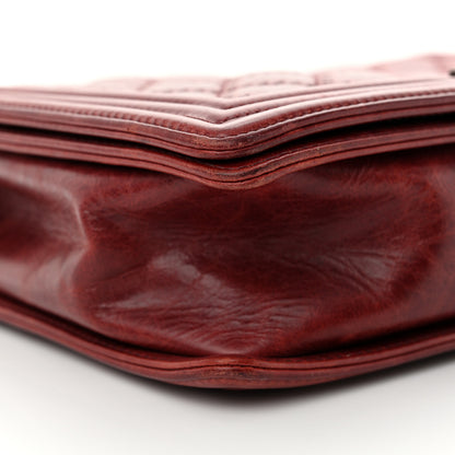 Chanel Calfskin Quilted Double Stitch Large Boy Flap Burgundy 9 of 10