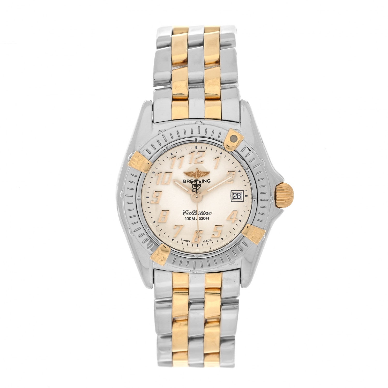 Breitling Stainless Steel 18K Yellow Gold 29mm Callistino Quartz Watch B52045 1 of 4