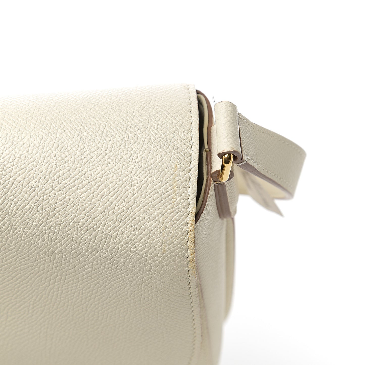 Grained Calfskin Medium Trotteur White