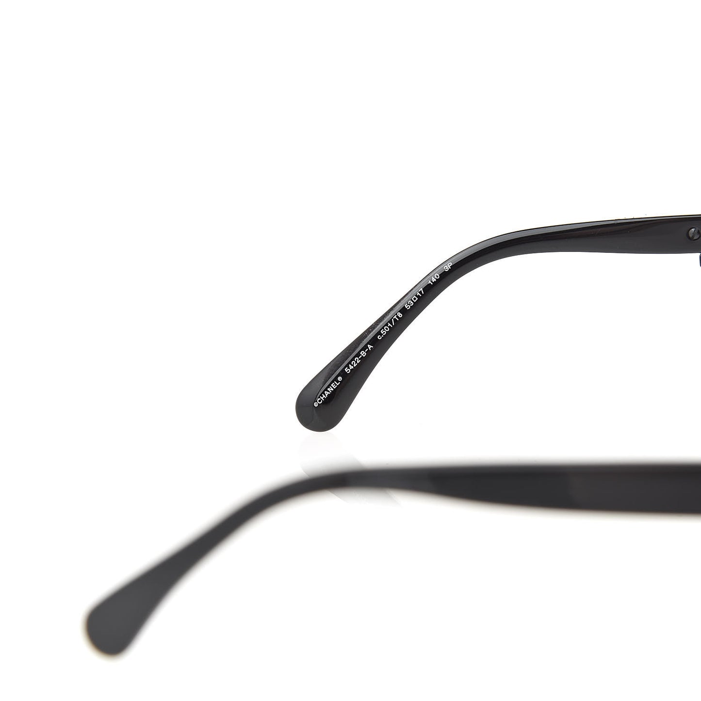Acetate Strass Polarized Square Sunglasses 5422-B Black