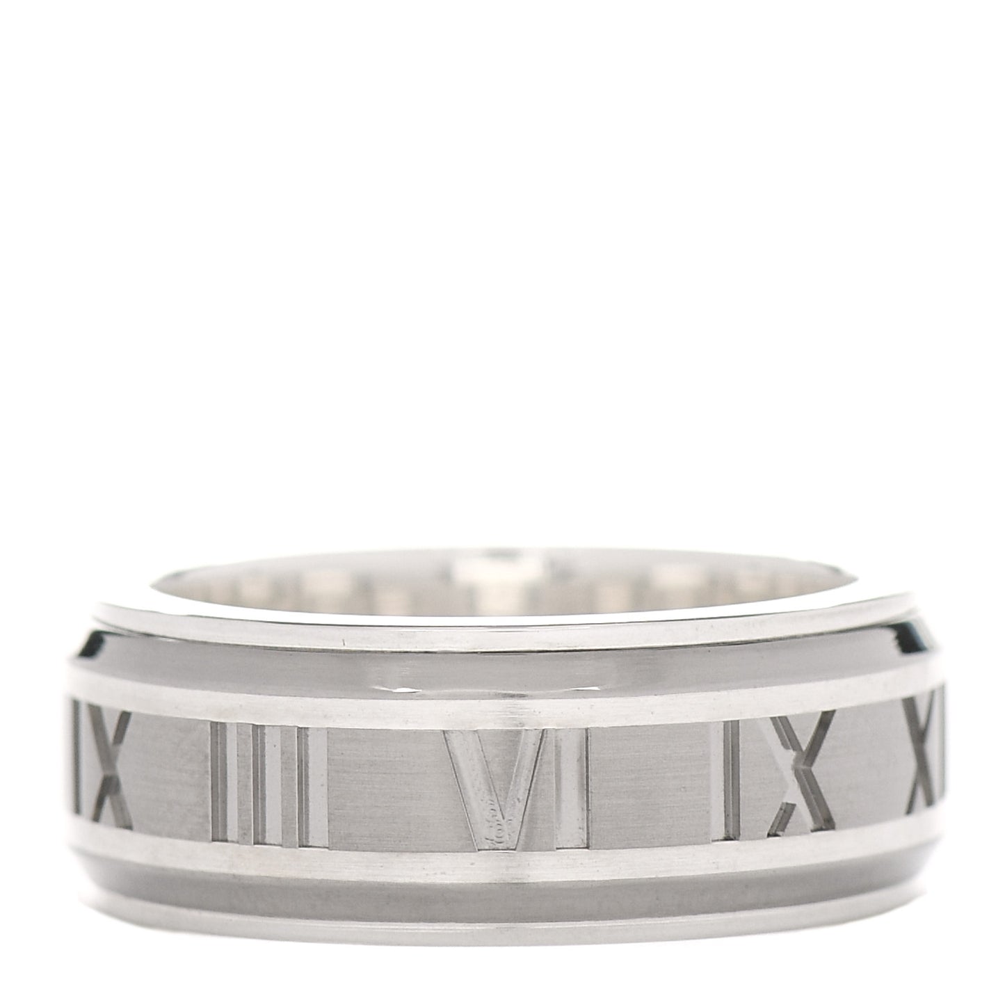 Sterling Silver Titanium Atlas Band Ring 58 8.25