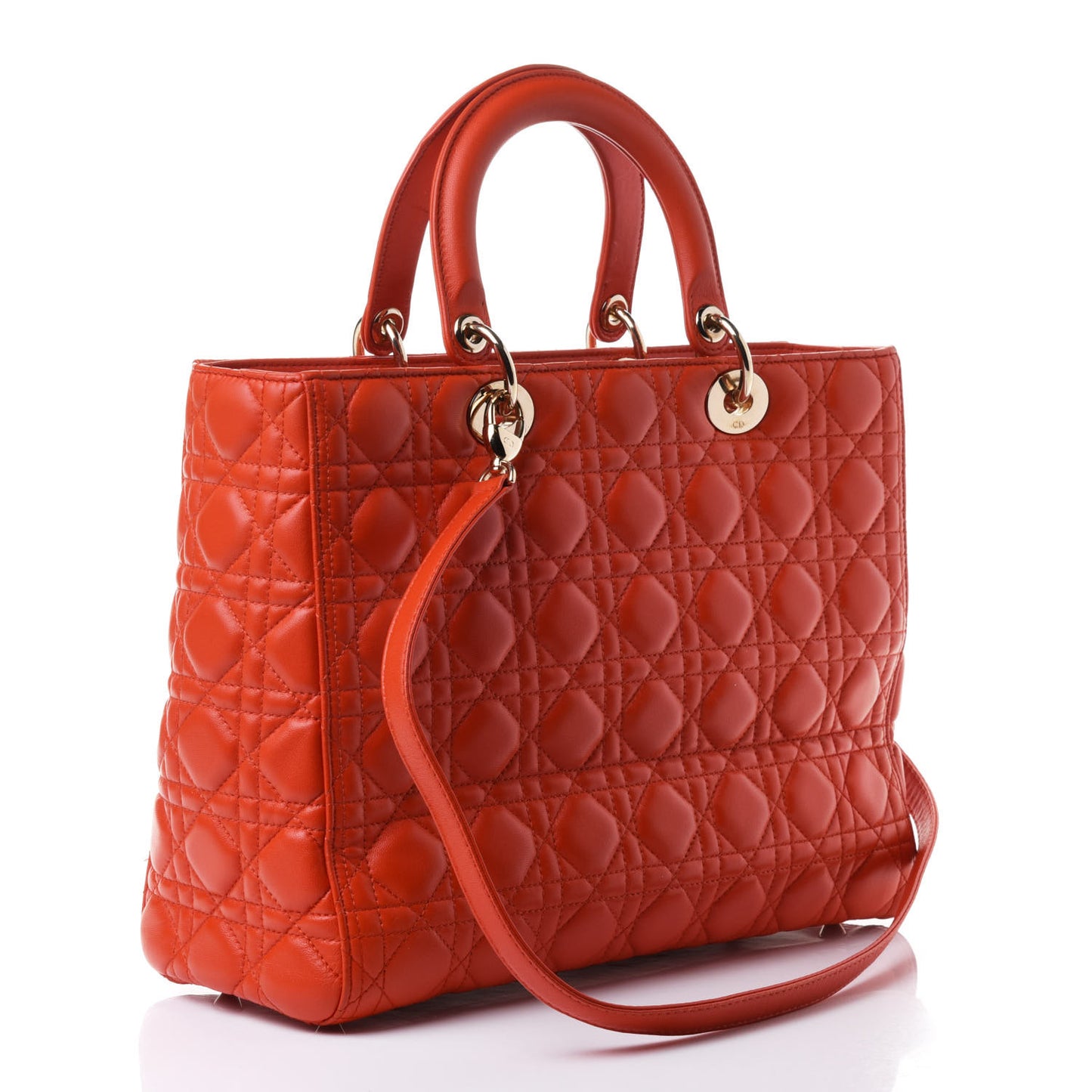 Lambskin Cannage Large Lady Dior Orange