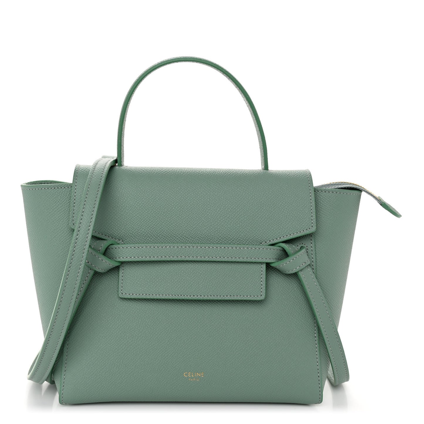 Grained Calfskin Nano Belt Bag Celadon