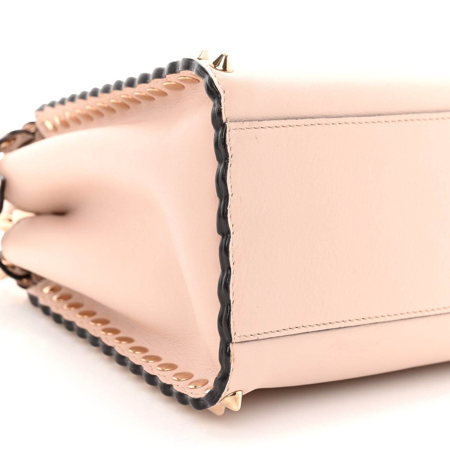 Vitello Seta Shiny Nappa Scalloped Studded Mini Peekaboo Iconic Satchel Soap