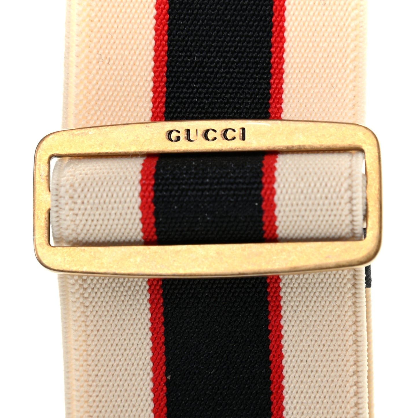 Jacquard Crystal Stripe Double G Belt 80 32 White
