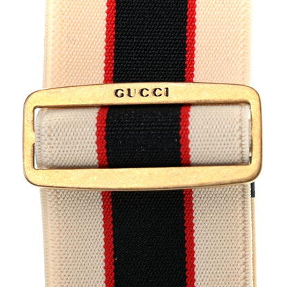 Gucci Jacquard Crystal Stripe Double G Belt 80 32 White 5 of 6