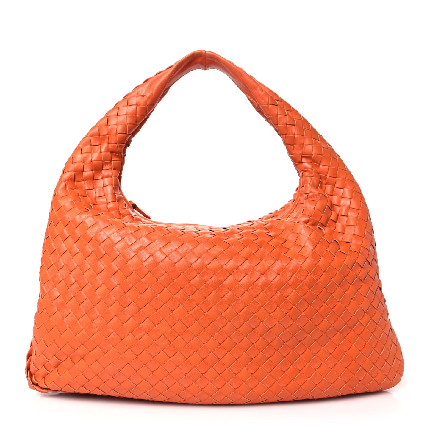 Nappa Intrecciato Medium Veneta Hobo Orange