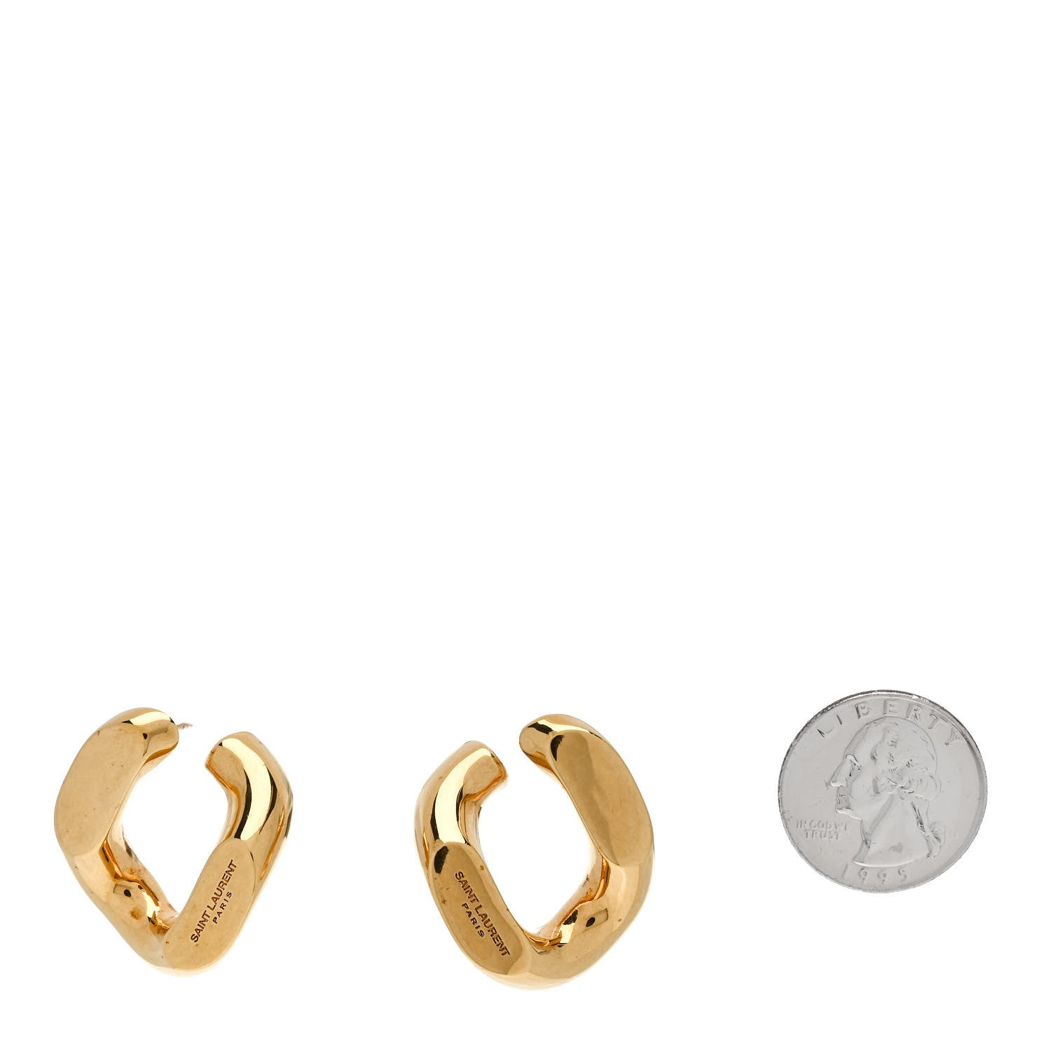Saint Laurent Chain Link Earrings Gold 2 of 4