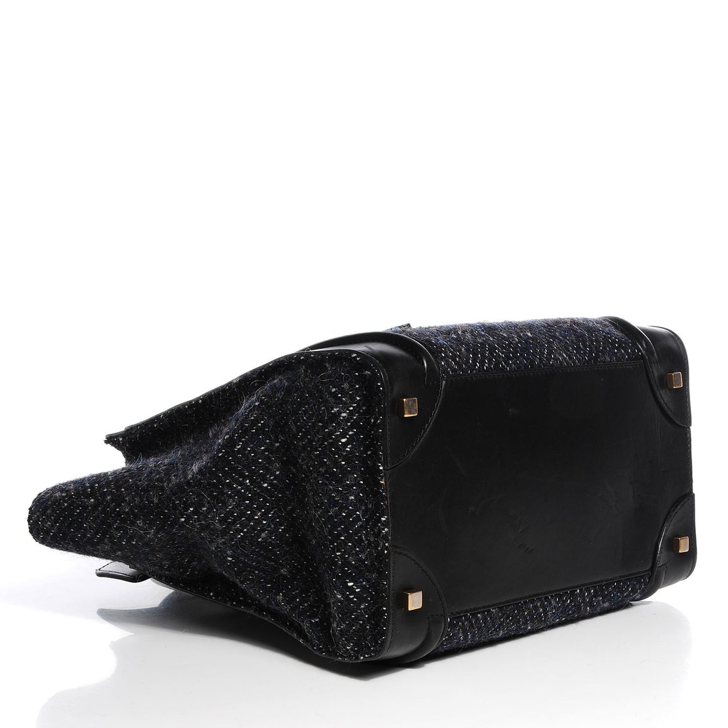 Smooth Calfskin Tweed Mini Luggage Black