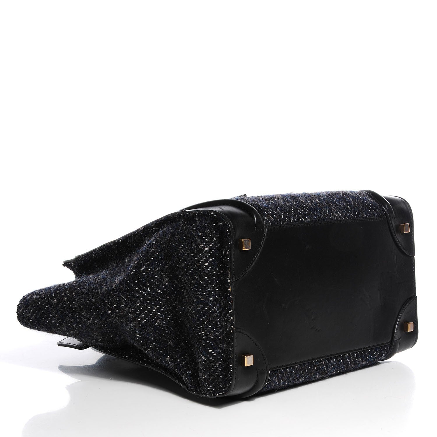 Celine Smooth Calfskin Tweed Mini Luggage Black 4 of 7