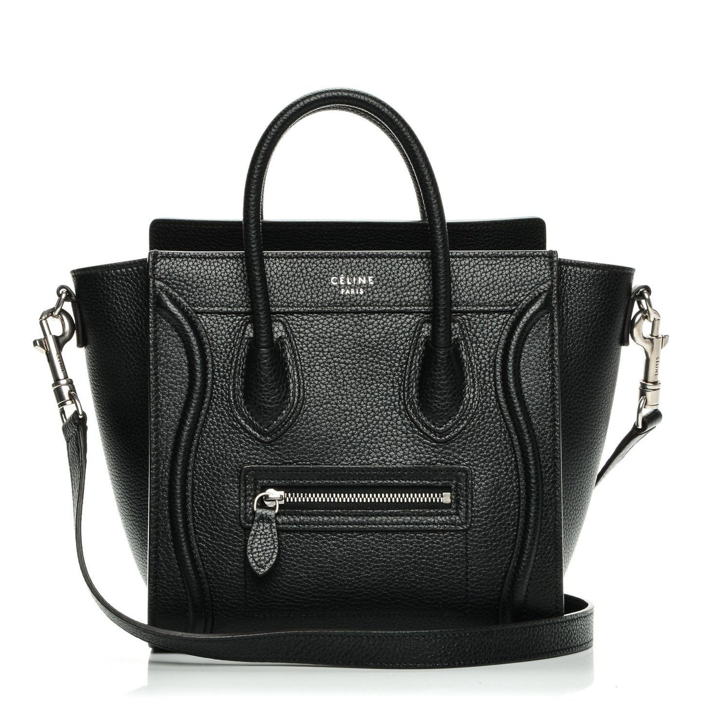 Drummed Calfskin Nano Luggage Black