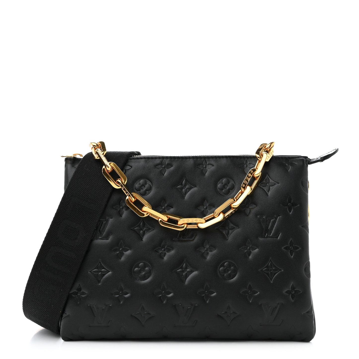 Lambskin Embossed Monogram Coussin PM Black