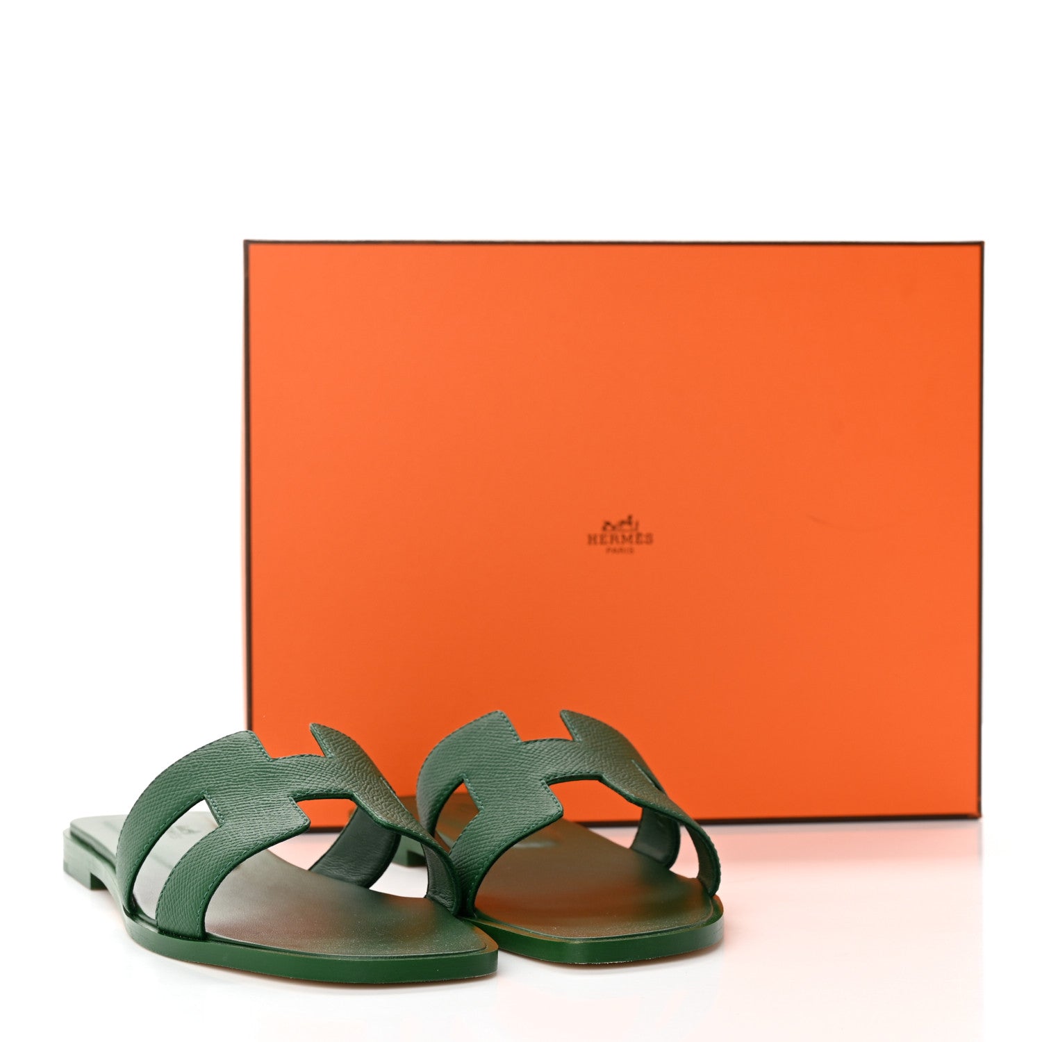Hermes Epsom Oran Sandals 38.5 Vert Cactus 9 of 9