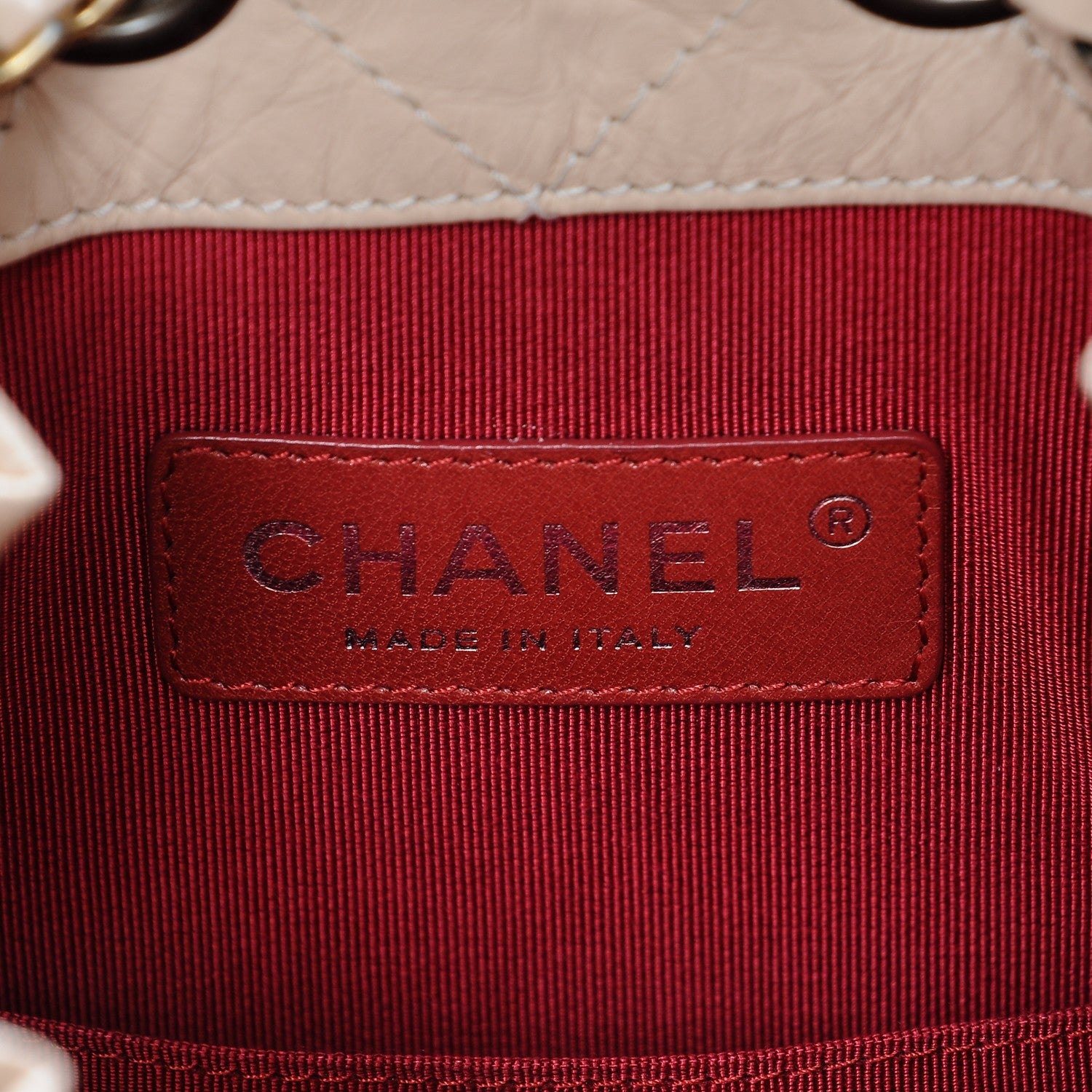 Chanel Aged Calfskin Quilted Gabrielle Backpack Beige Black 6 of 7
