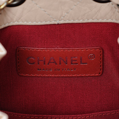 Chanel Aged Calfskin Quilted Gabrielle Backpack Beige Black 6 of 7