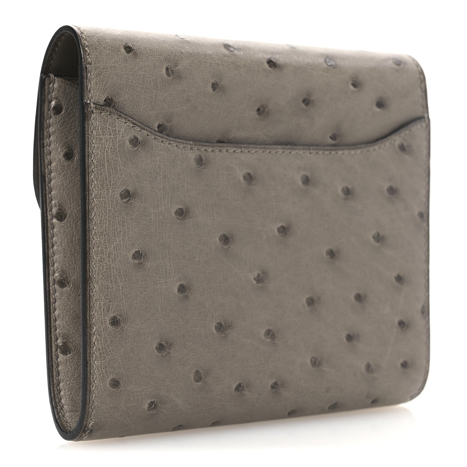Hermes Ostrich Constance Short Wallet Gris Tourterelle 3 of 9